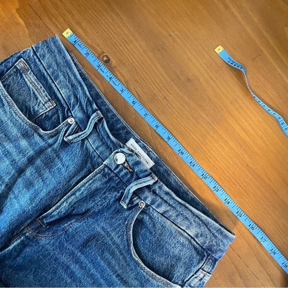 Good American Good Curve High Waist Raw Hem Straight Leg Jeans Womens 4/27 - Picture 9 of 10